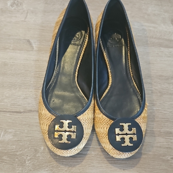 Tory Burch Shoes - Tory Burch Raffia Reva Flats Size 9.5